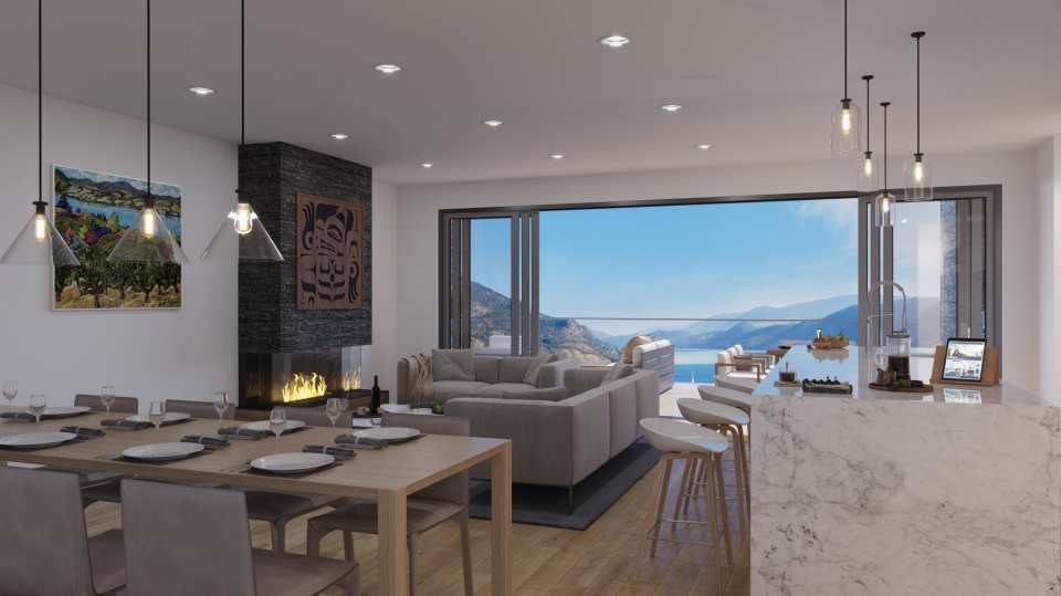 Ariva Kelowna Condos Living Room with a view