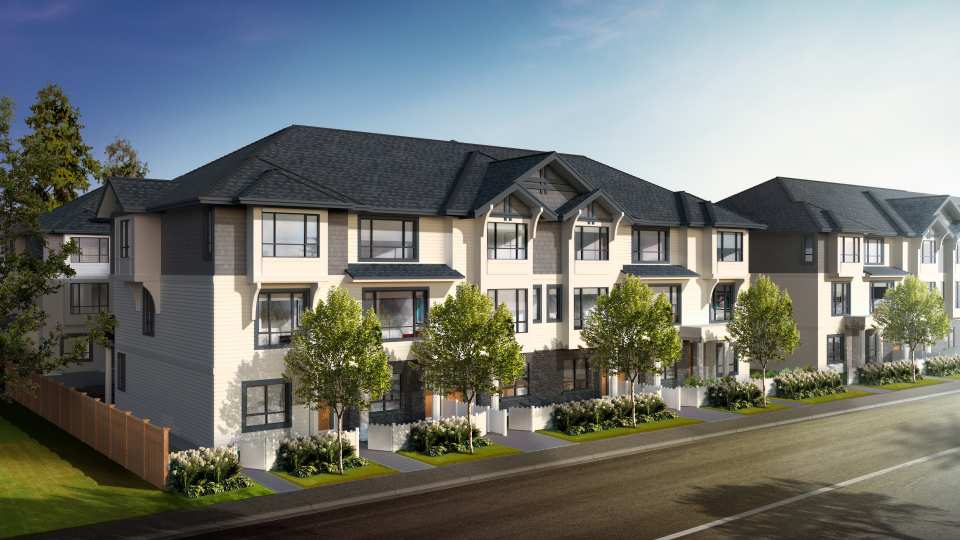 Langley City new townhomes photo of front view of building