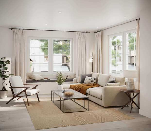 Rendering of the Robinsons Burquitlam living room in West Coquitlam