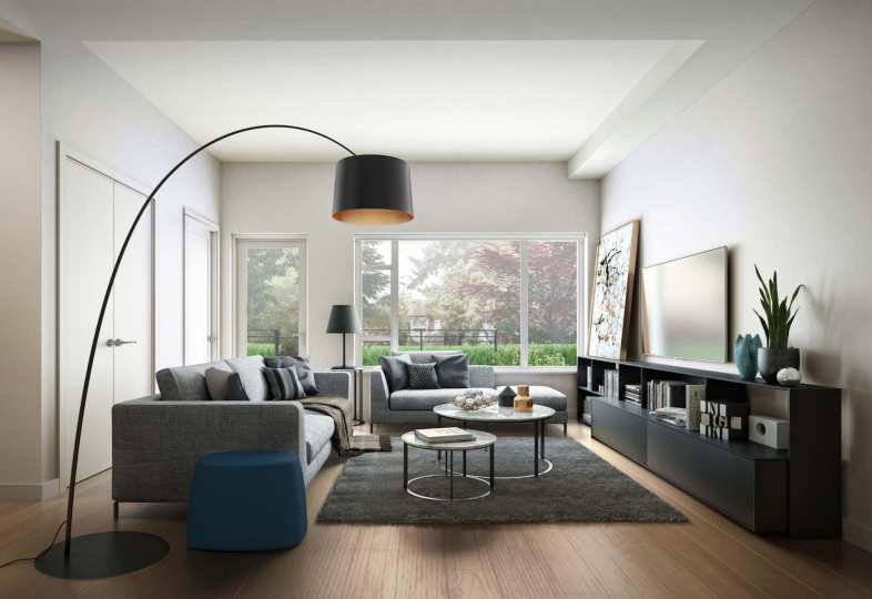 Rendering of The Trails living room