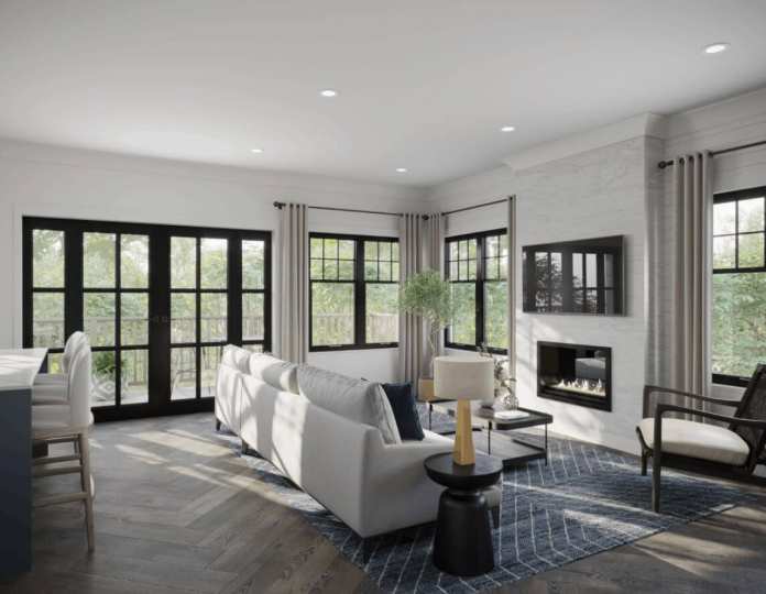 Rendering of Heritage Point Grey Living Room