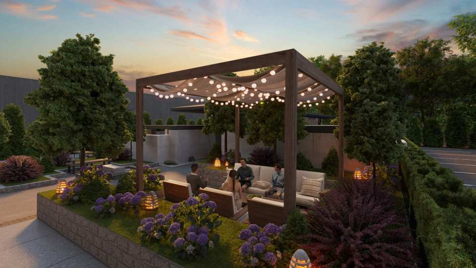 Rendering of Executive On The Park West Vancouver Courtyard Garden