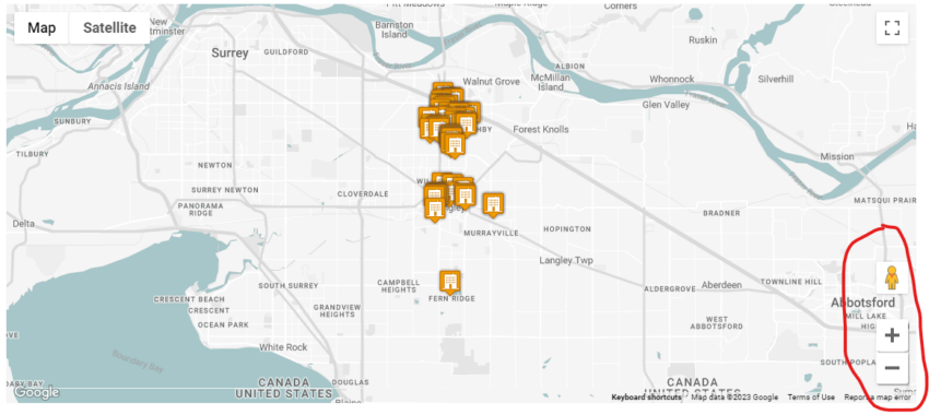 New developments Langley map instructions that allows a user to view all the presale condos on offer in Langley BC