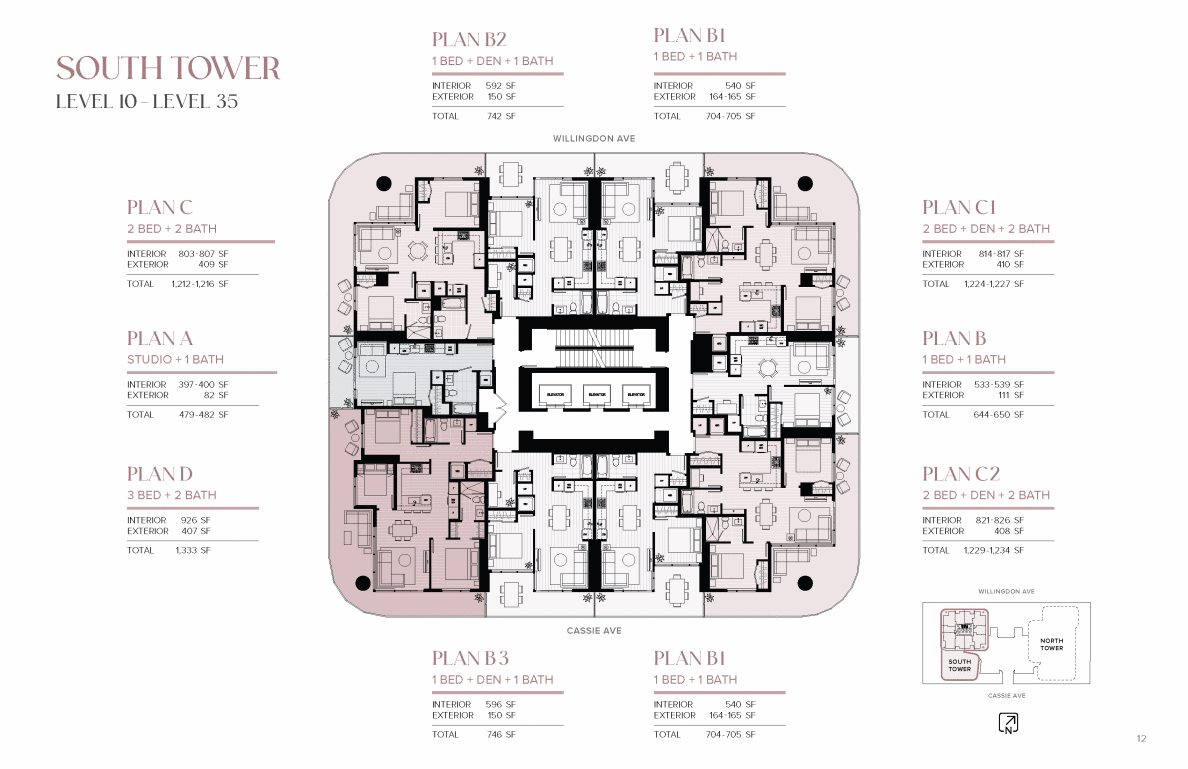 Reign Metrotown South Tower Floor Plans