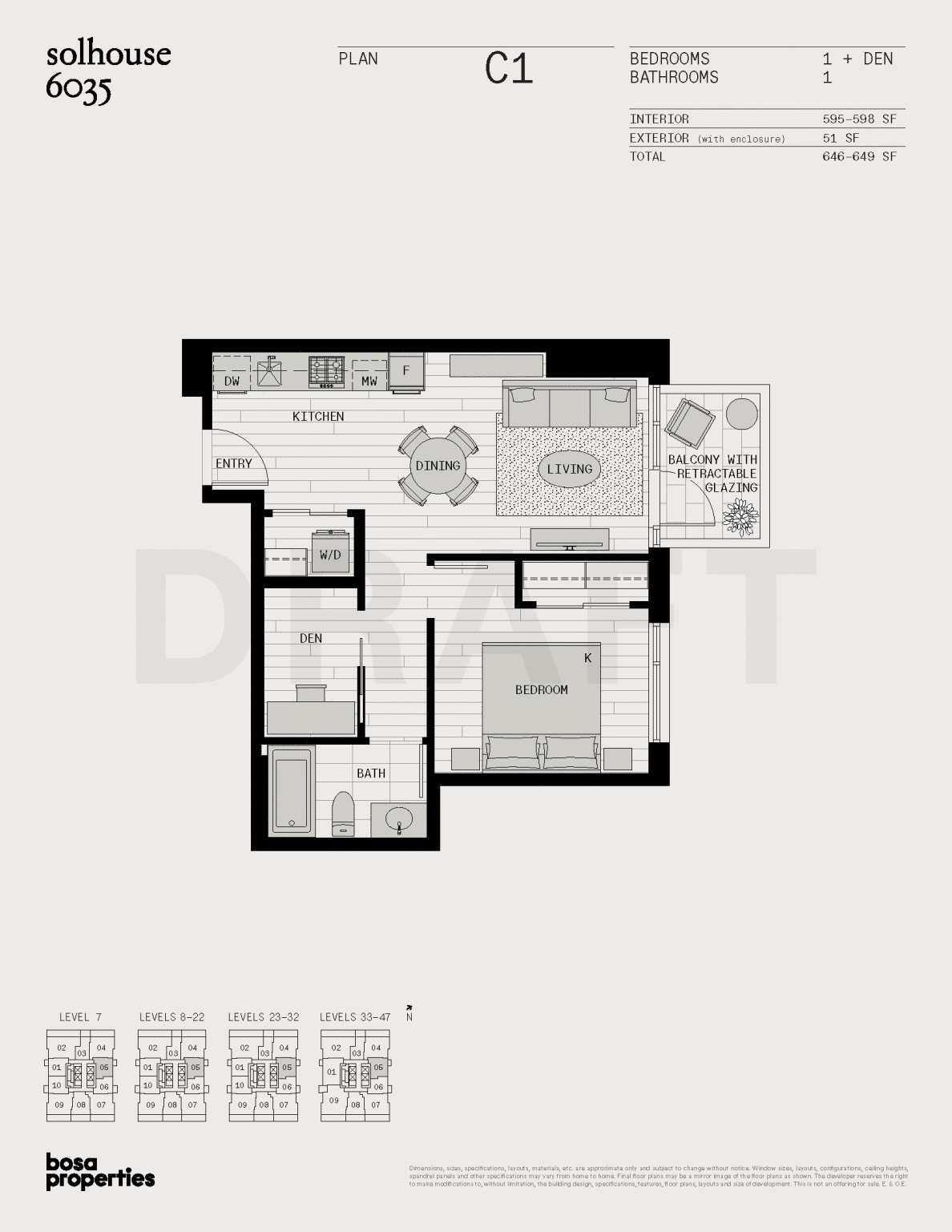 Solhouse Floorplan C1 1 Bedroom + Den