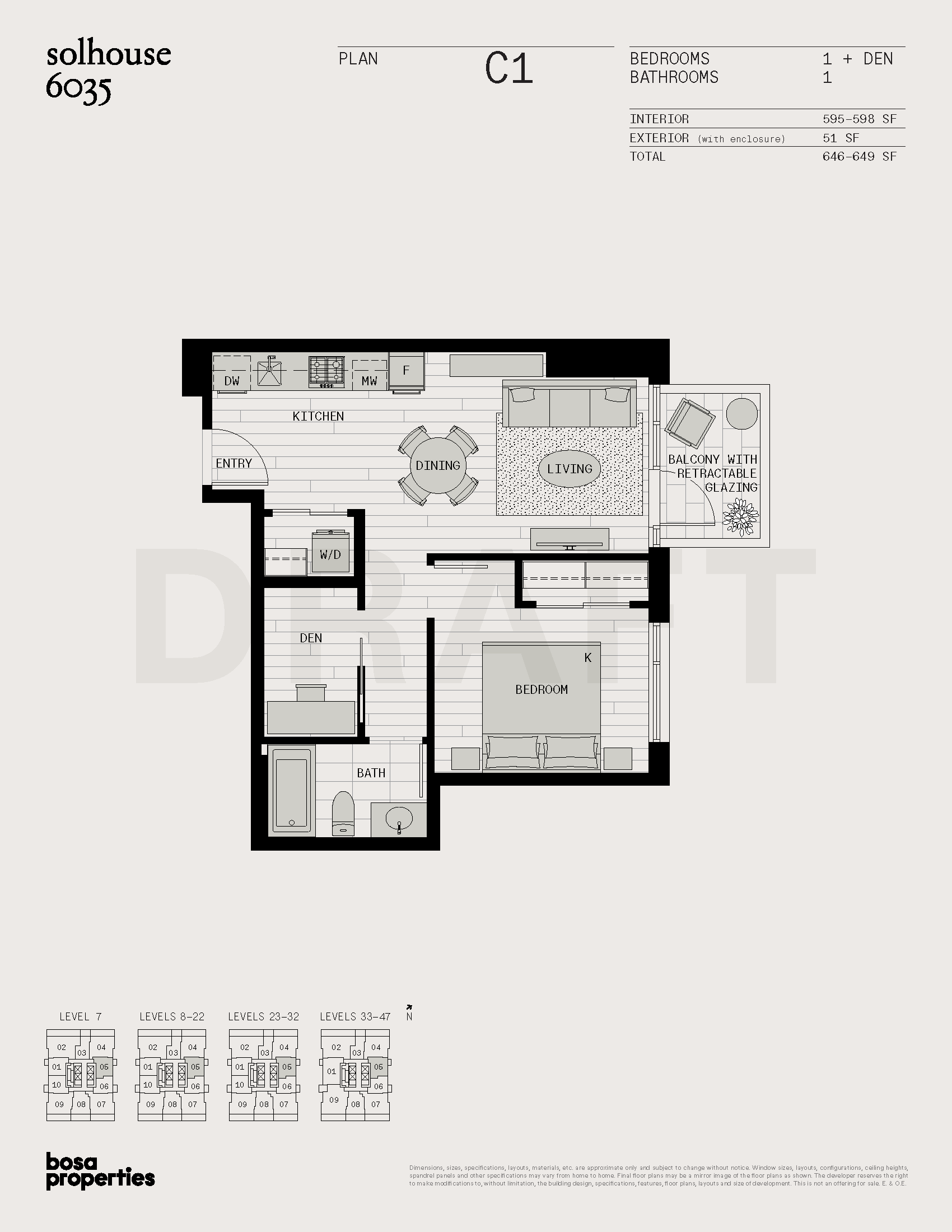 Solhouse Floorplan C1 1 Bedroom Den