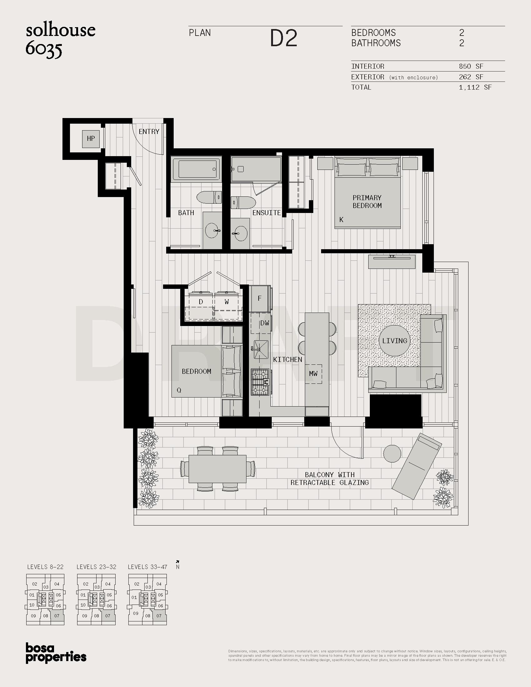 Solhouse Floorplan D2 2 Bedroom