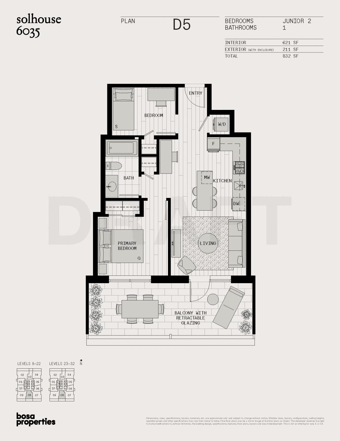 Solhouse Floorplan D5 Jr 2 Bedroom