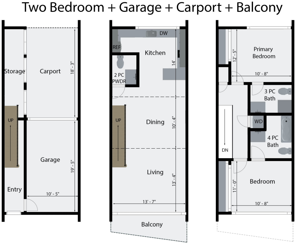 Odessa Townhomes Victoria 2b Garage Carport Balcony Plan