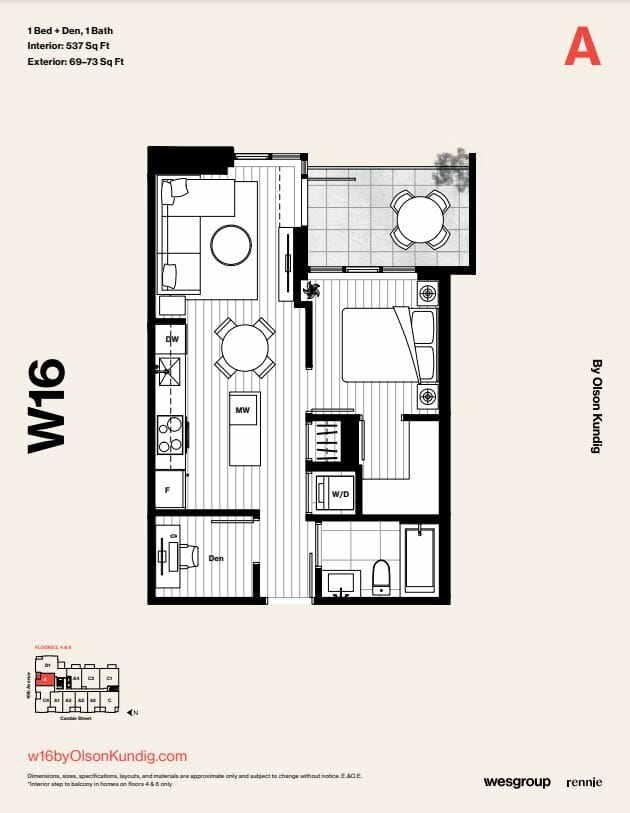 W16 On Cambie By Olson Kundig Vancouver Presale Condos Floor Plan A