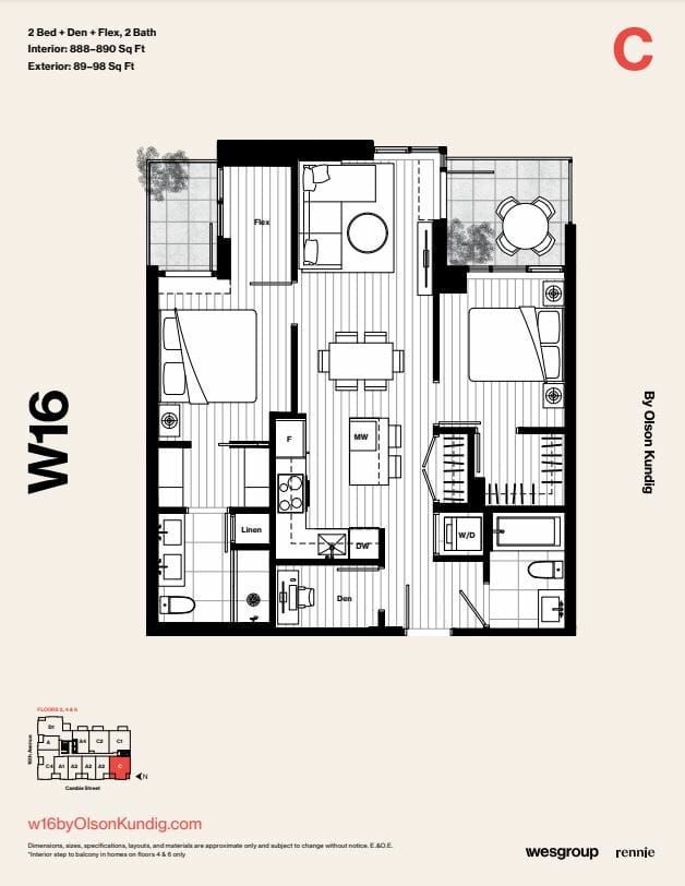 W16 On Cambie By Olson Kundig Vancouver Presale Condos Floor Plan C