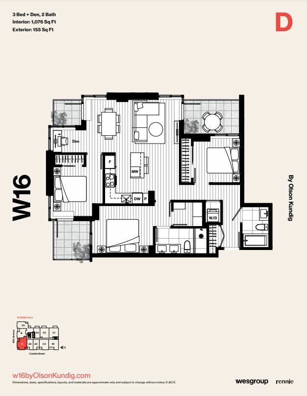 W16 On Cambie By Olson Kundig Vancouver Presale Condos Floor Plan D
