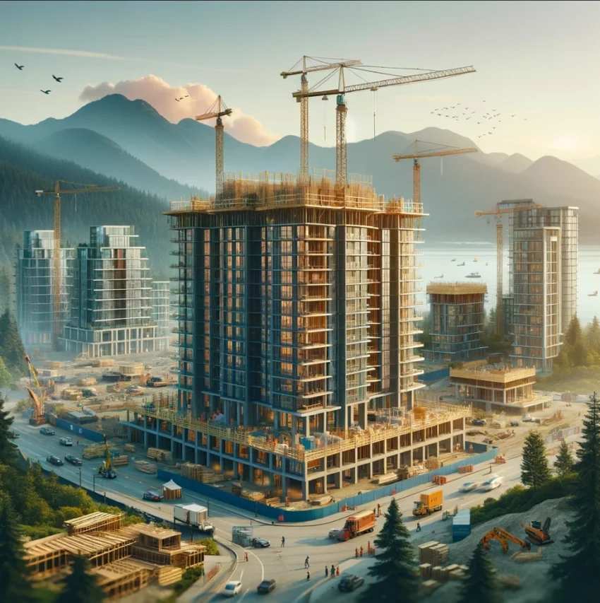 A stylized image of the presales North Vancouver offers under construction