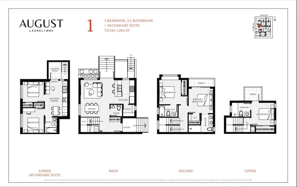 August Duplexes By Citrine Homes Floorplan Unit 1