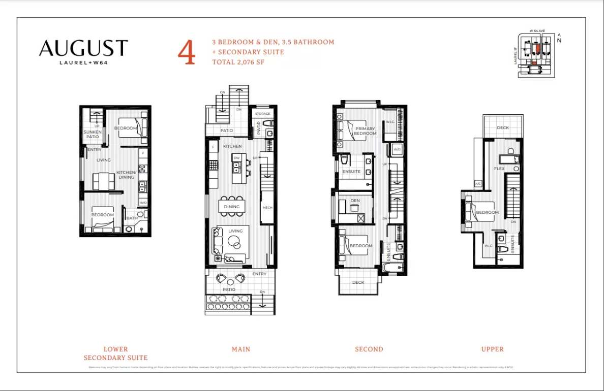 August Duplexes By Citrine Homes Floorplan Unit 4